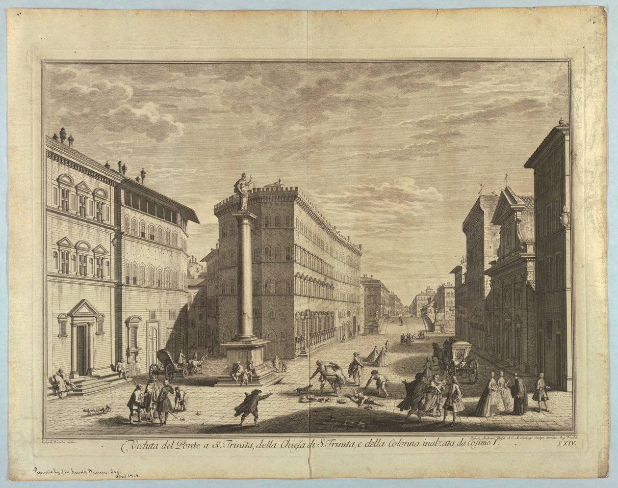Widok Florencji, tablica z "Wybór XXIV Widoki na główne dzielnice, place, kościoły i pałace miasta Florencji" autorstwa after Giuseppe Zocchi