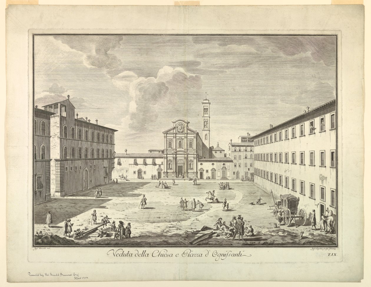 Widok Florencji, tablica z "Wybór XXIV Widoki na główne dzielnice, place, kościoły i pałace miasta Florencji" autorstwa after Giuseppe Zocchi