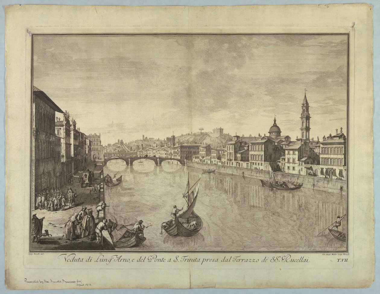 Widok Florencji, tablica z "Wybór XXIV Widoki na główne dzielnice, place, kościoły i pałace miasta Florencji" autorstwa after Giuseppe Zocchi