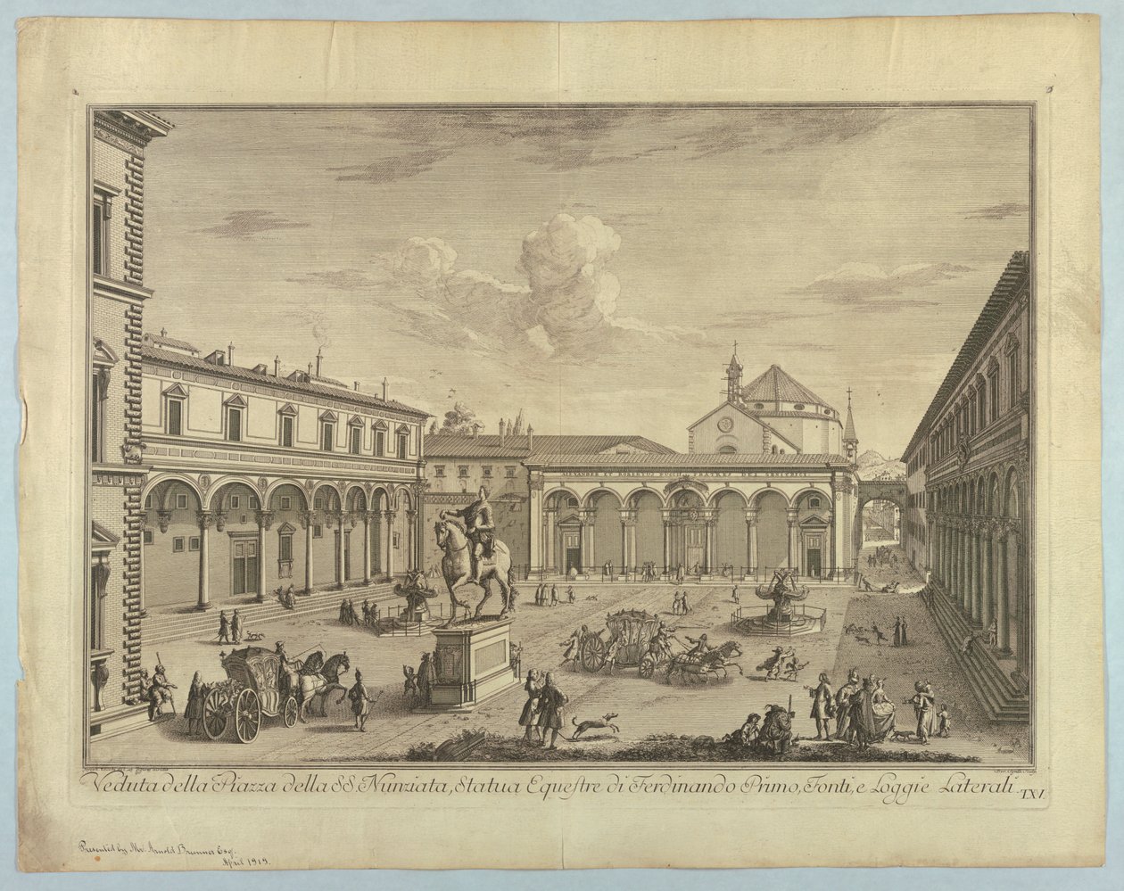 Widok Florencji, tablica z "Wybór XXIV Widoki na główne dzielnice, place, kościoły i pałace miasta Florencji" autorstwa after Giuseppe Zocchi