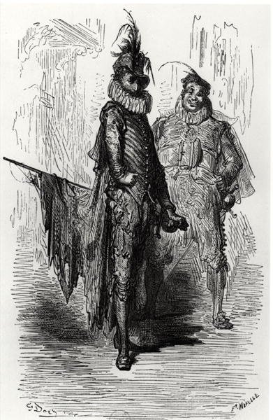 Ilustracja z Le Capitaine Fracasse autorstwa Theophile Gautier (1811-72) rytowana przez Fortune Louis Meaulle (1844-1901) 1866 autorstwa Gustave after Dore