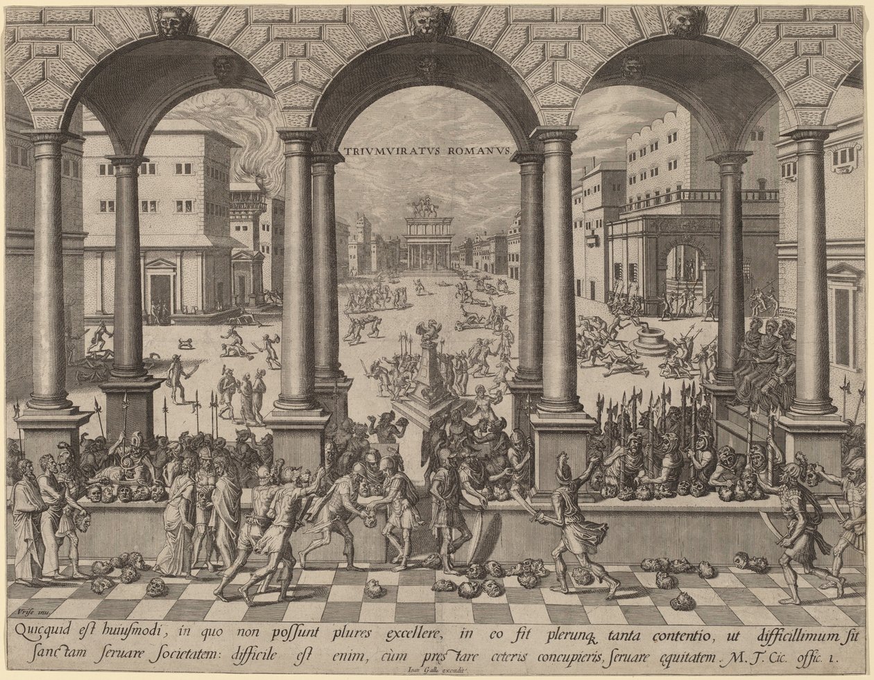 Masakra pod rzymskim triumwiratem autorstwa after Hans Vredeman de Vries