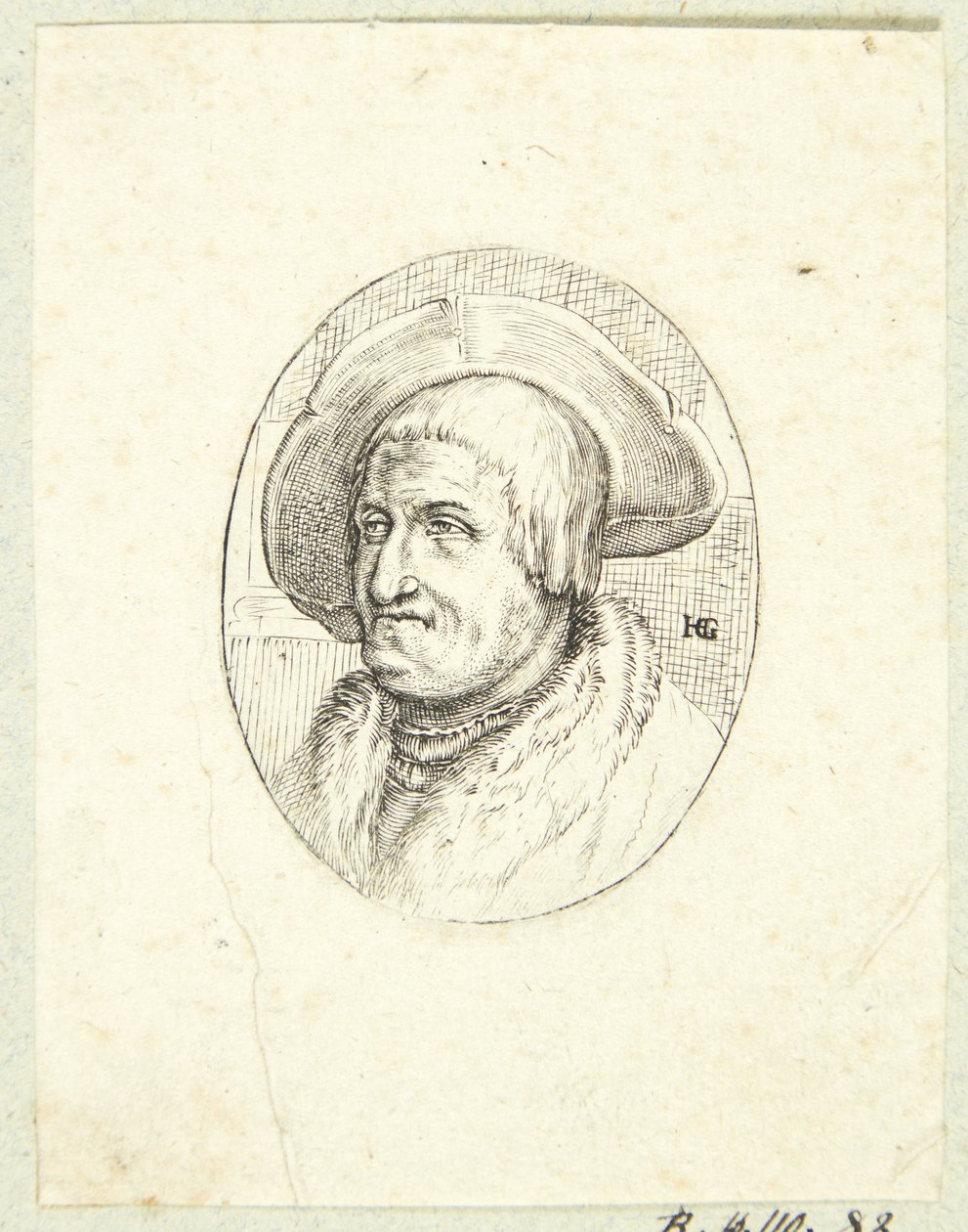 Fantazyjny portret starego mężczyzny w kapeluszu autorstwa after Hendrick Goltzius