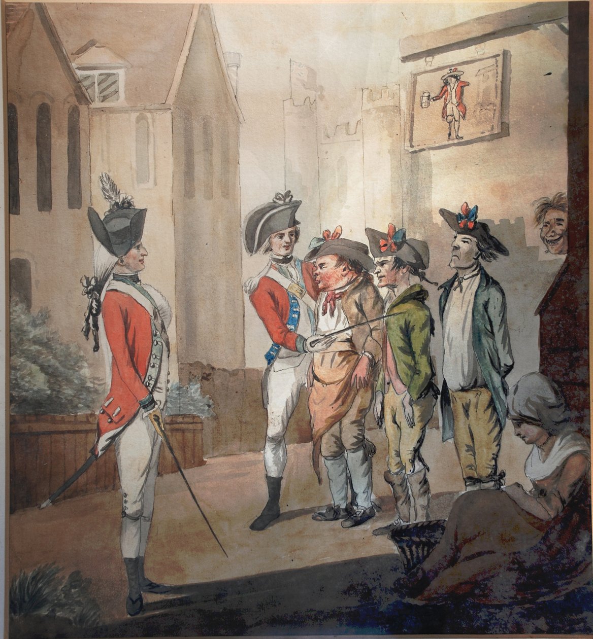 Armia brytyjska, brytyjska partia rekrutacyjna, 1780 autorstwa after Henry William Bunbury