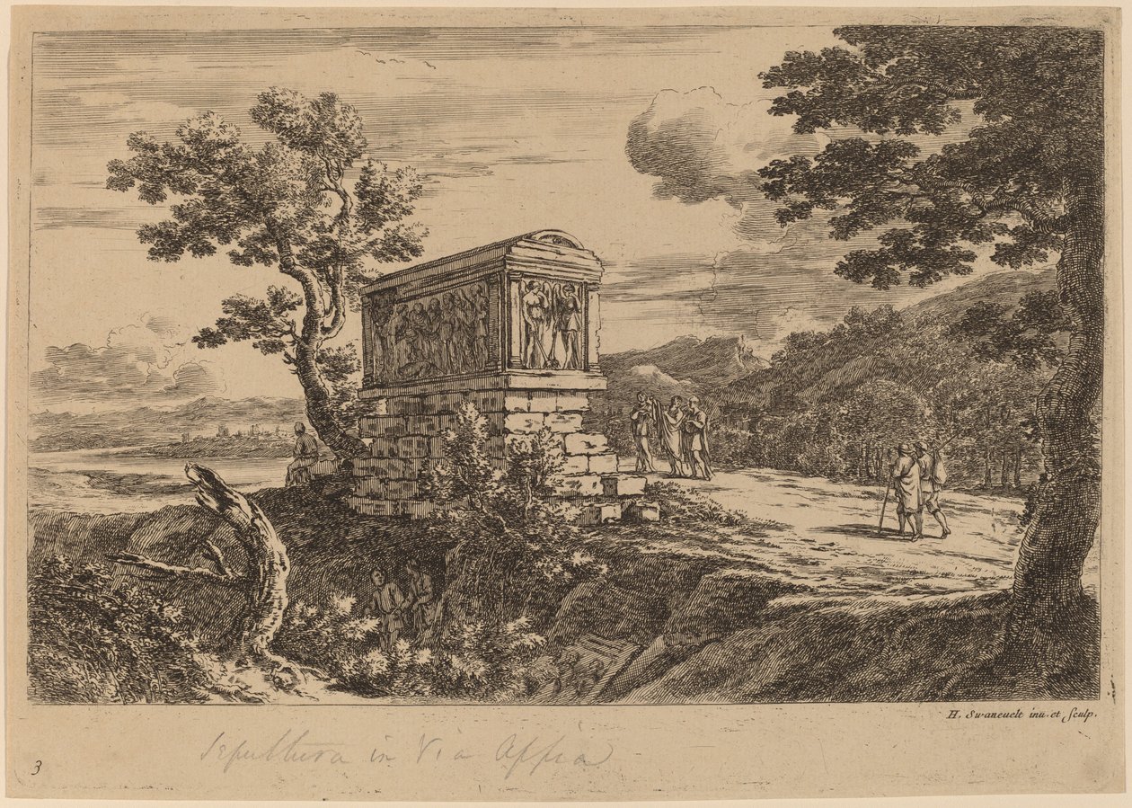 Antyczny sarkofag autorstwa after Herman van Swanevelt