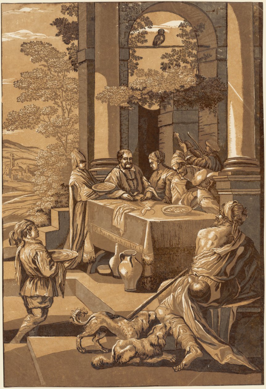 Nurkowie i Łazarz (prawy panel) autorstwa after Jacopo Bassano John Baptist Jackson