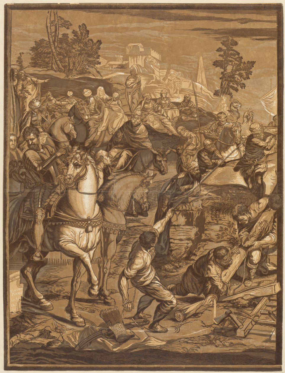 Ukrzyżowanie (lewy panel) autorstwa after Jacopo Tintoretto John Baptist Jackson
