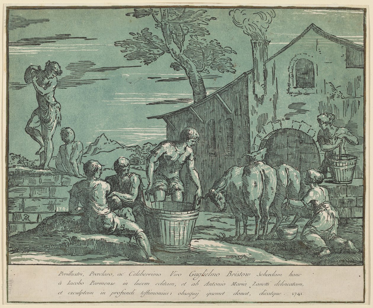 Scena duszpasterska autorstwa after Jacopo Zanguidi Anton Maria Zanetti I called Bertoia