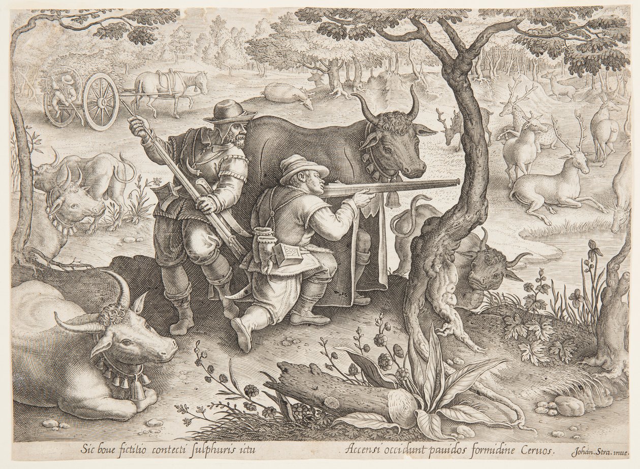 Polowanie na jelenie autorstwa after Jan van der Straet, called Stradanus