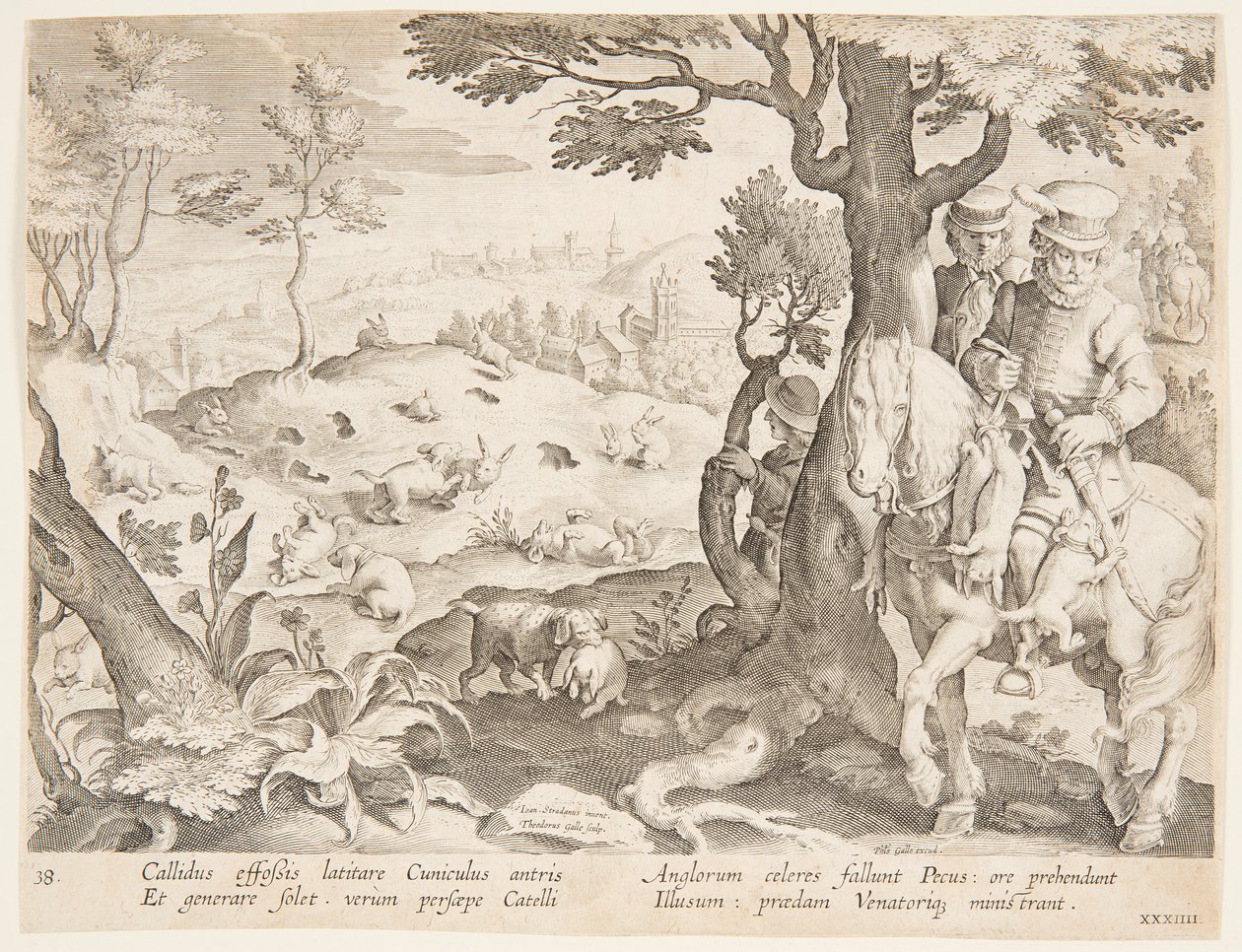 Polowanie na króliki autorstwa after Jan van der Straet, called Stradanus