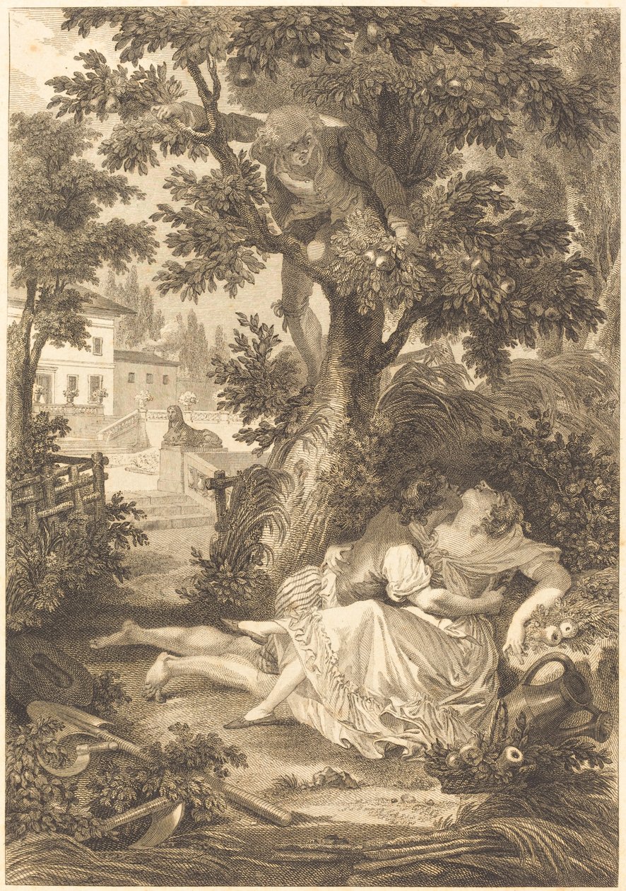 Zakład trzech plotek: Grusza autorstwa after Jean Baptiste Mallet