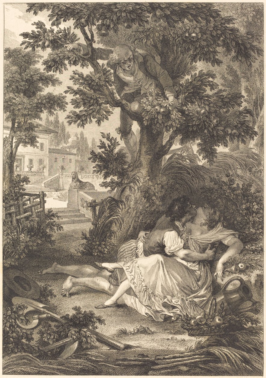 Zakład trzech plotek: Grusza autorstwa after Jean Baptiste Mallet