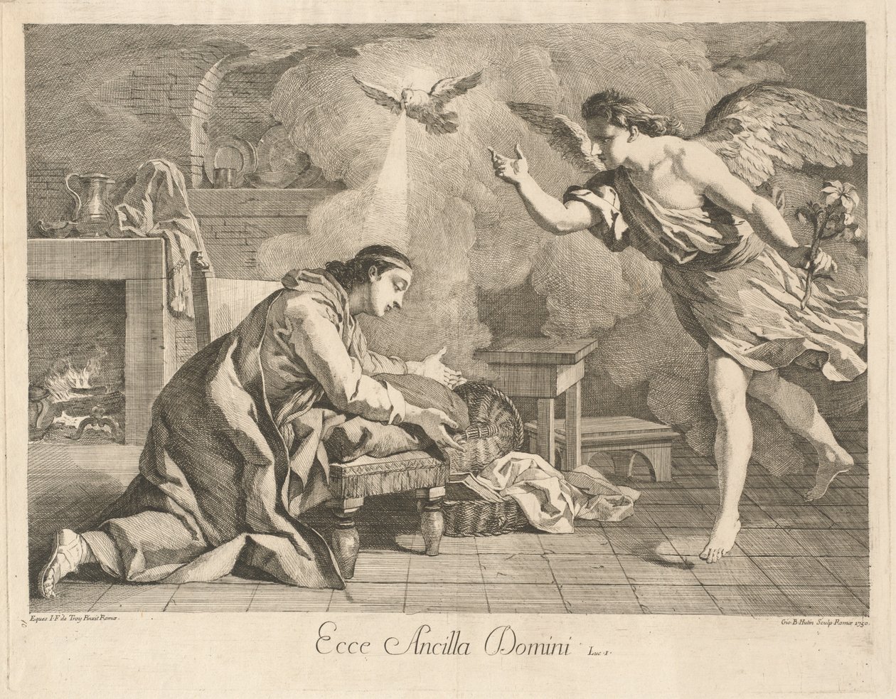 Zwiastowanie autorstwa after Jean François de Troy Jean Baptiste Hutin