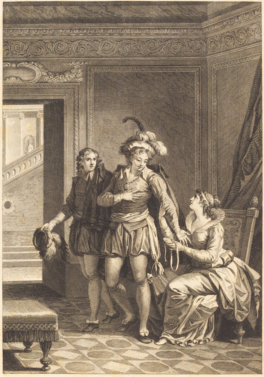 Mona Lisa: Odejście autorstwa after Jean Jacques François Le Barbier I