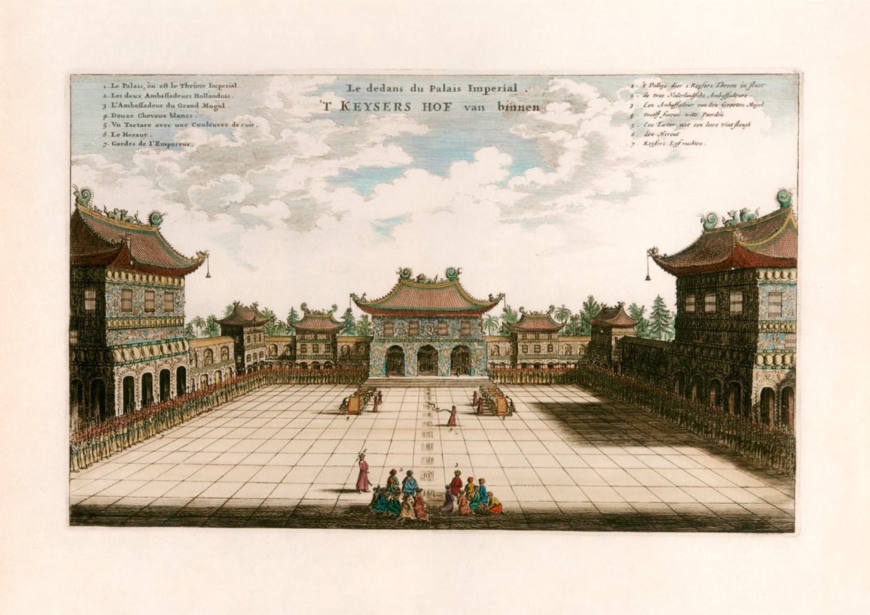 Pałac Cesarski, Pekin, Chiny autorstwa after Johannes Nieuhof