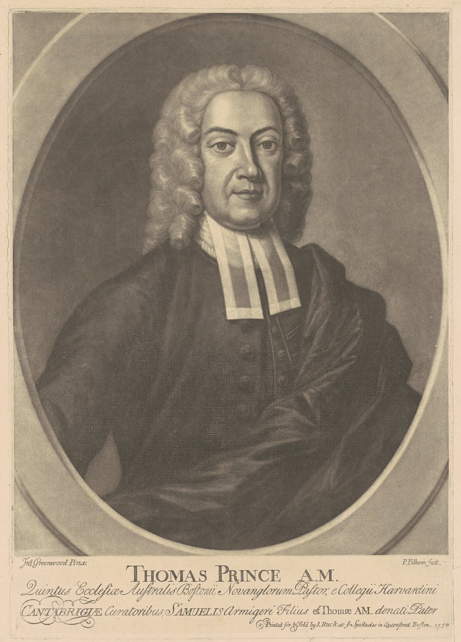 Thomas Prince, AM autorstwa after John Greenwood Peter Pelham