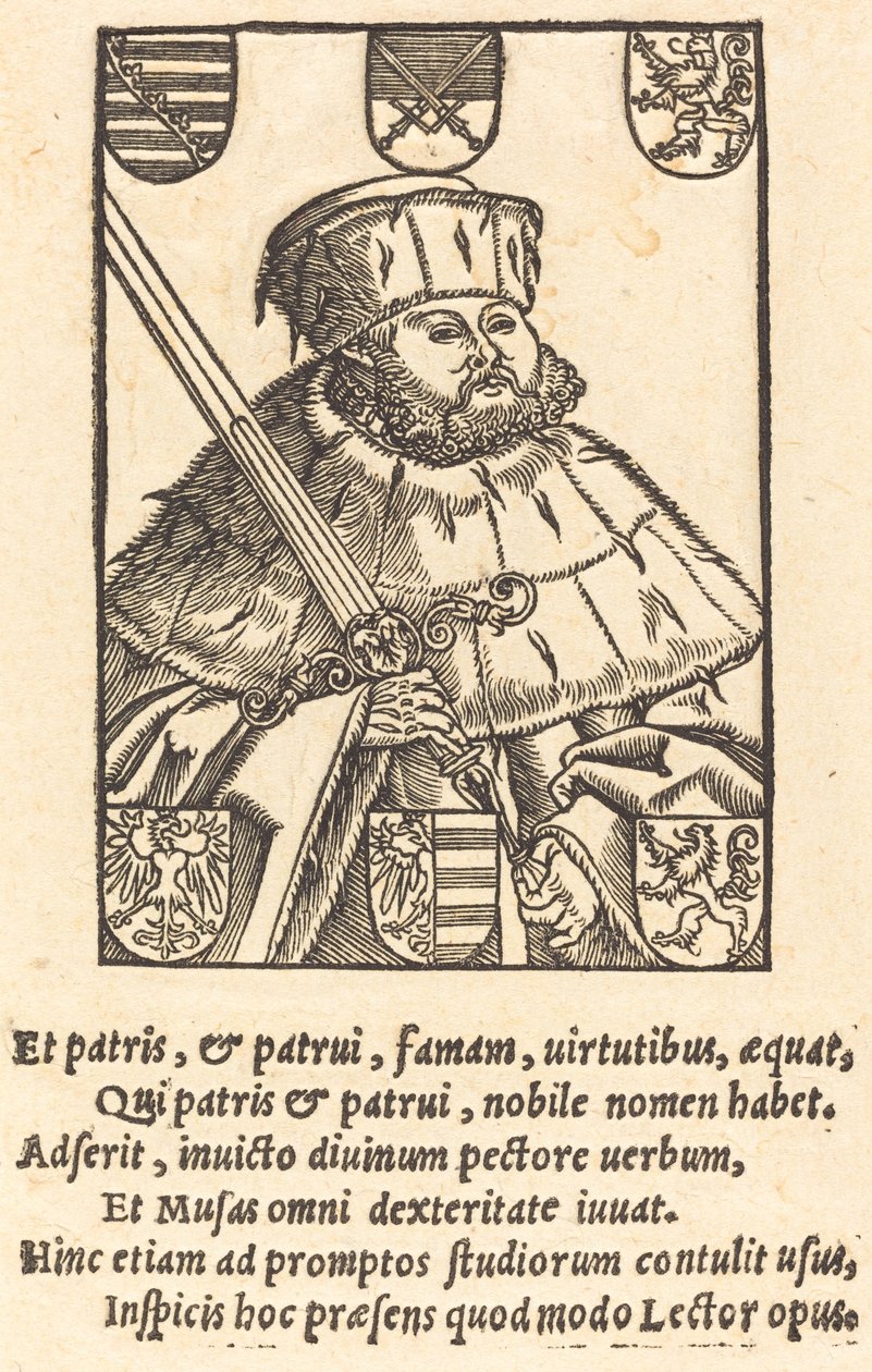 Jan Fryderyk Wielkoduszny w szatach elektorskich [po lewej] autorstwa after Lucas Cranach the Younger