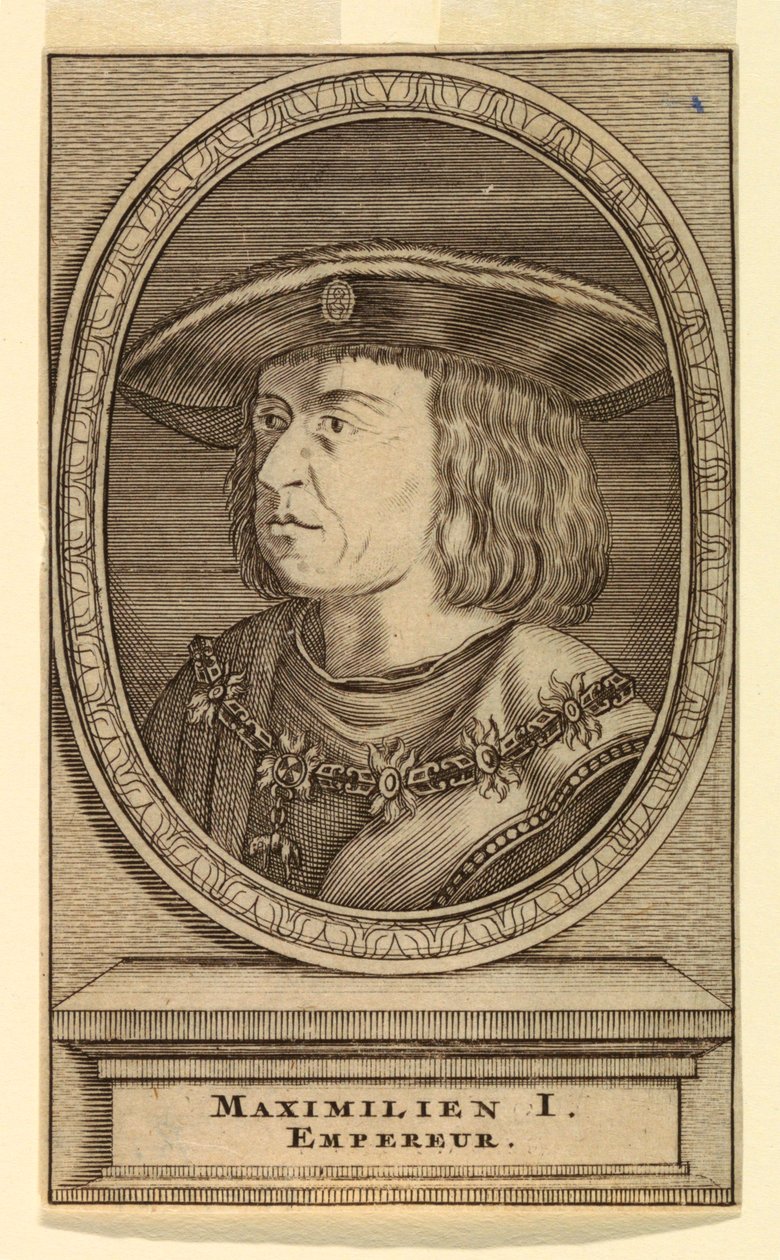 Portret Maksymiliana I (1459-1519) autorstwa after Lucas van Leyden