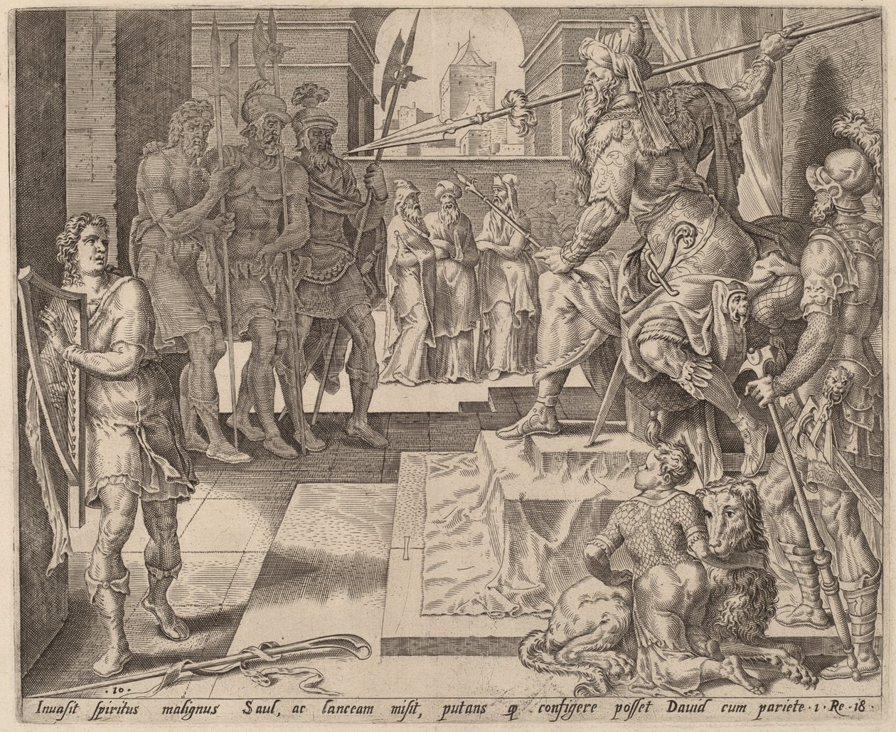 Dawid przed Saulem autorstwa after Maerten van Heemskerck