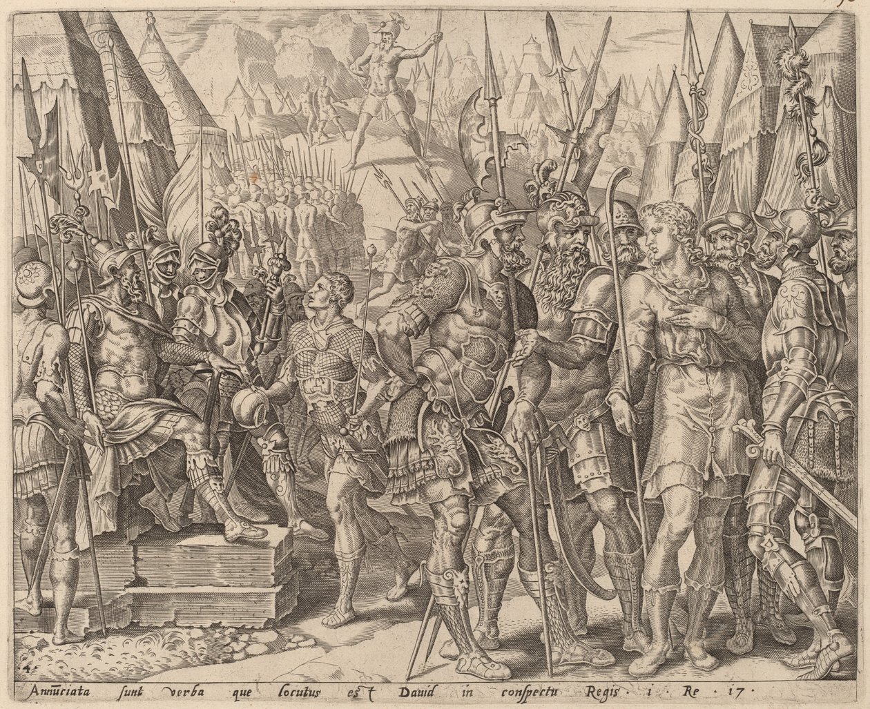 Brat Dawida odnoszący się do niego Wyzwanie Goliata autorstwa after Maerten van Heemskerck