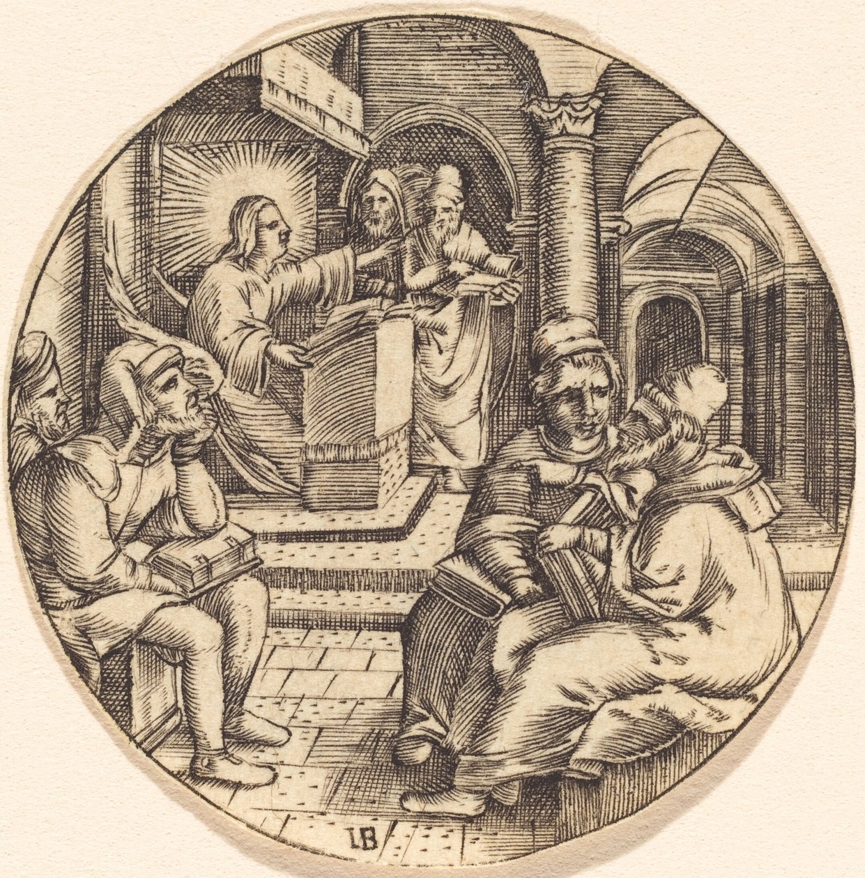 Jezus głosi w świątyni autorstwa after Master IB