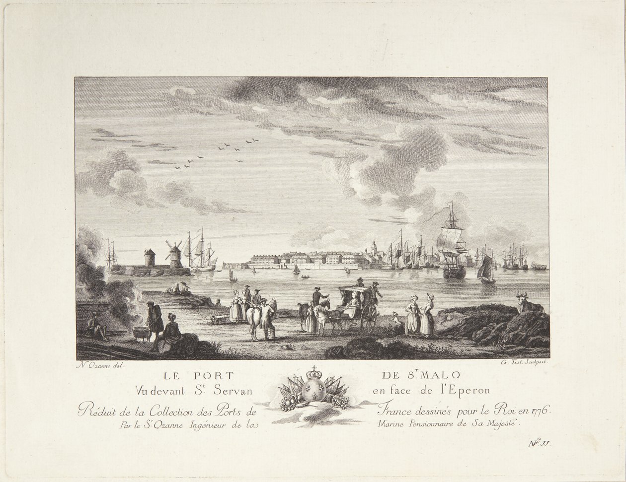 Port w Saint Malo (Le port de St. Malo) autorstwa after Nicolas Marie Ozanne