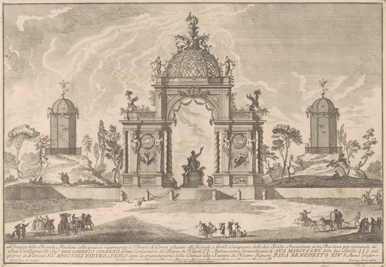 Seconda Macchina dla Chin z 1756 r.: Świątynia Ceres autorstwa after Paolo Posi Giuseppe Pozzi
