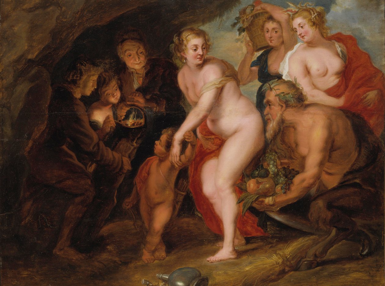 Bez Ceres i Bachusa Wenus by zamarzła, ok. 1650 (olej na dębie) autorstwa after Peter Paul Rubens