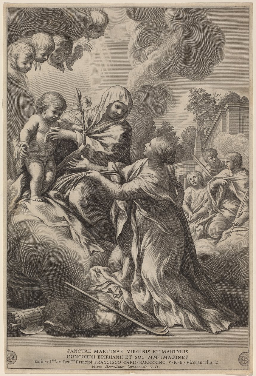 Dziewica i Dzieciątko z Męczennikami autorstwa after Pietro da Cortona