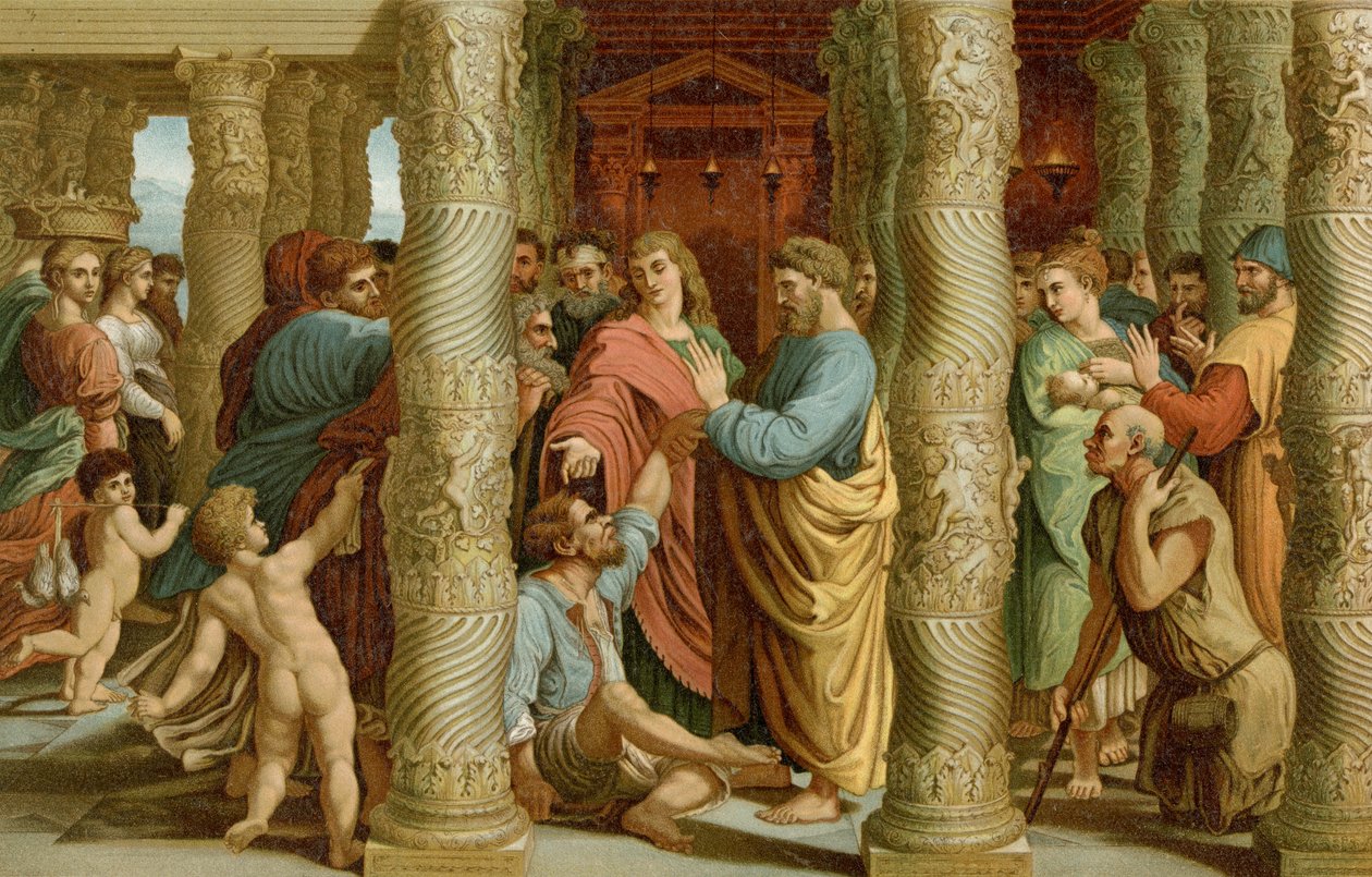 Uzdrowienie kulawo narodzonych autorstwa after Raphael