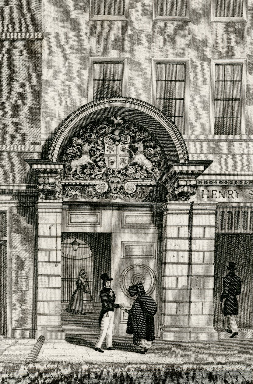 Sala Chirurgów Fryzjerskich, Monkwell Street, 1830 autorstwa Thomas Hosmer after Shepherd