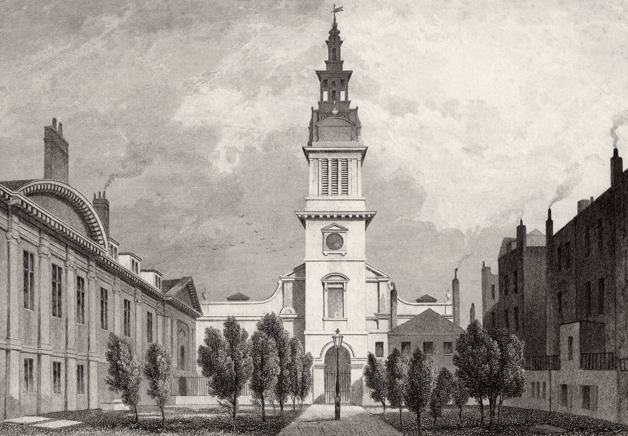 Kościół Chrystusowy i część Szpitala Chrystusowego, 1831 autorstwa Thomas Hosmer after Shepherd
