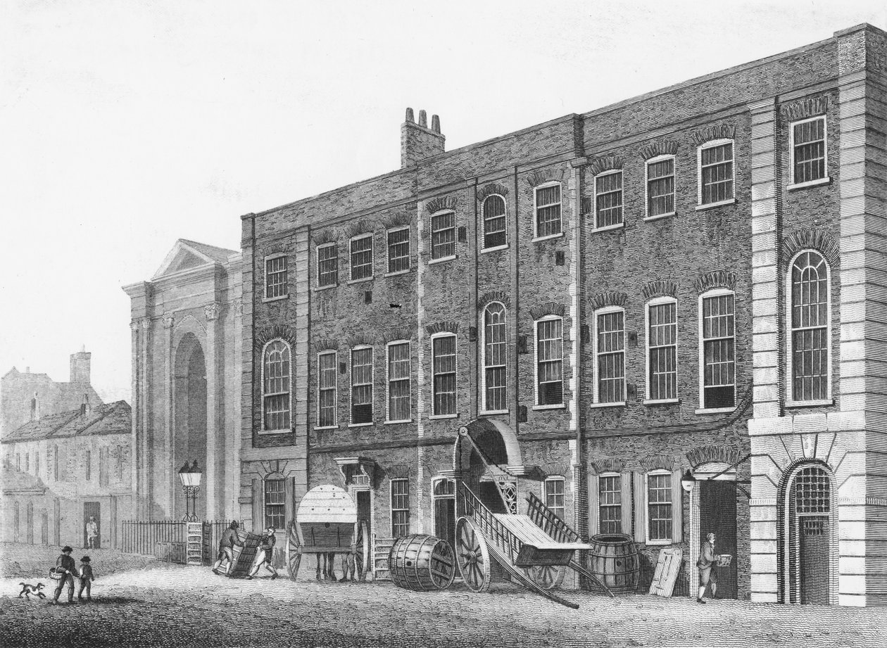 Widok południowy na Theatre Royal na Portugal Street, Lincolns Inn Fields, 1811 autorstwa Thomas Hosmer after Shepherd