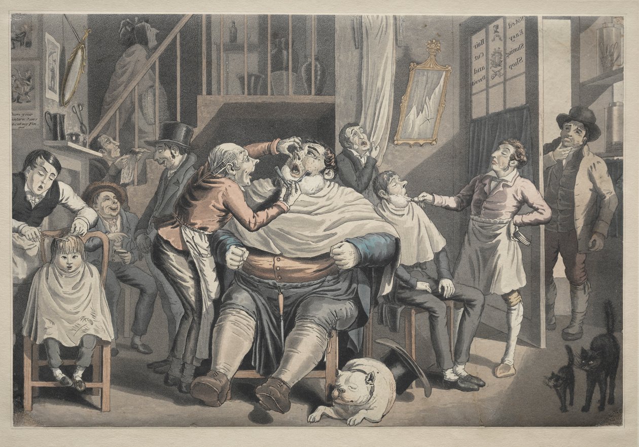 Salon fryzjerski autorstwa after Thomas Rowlandson