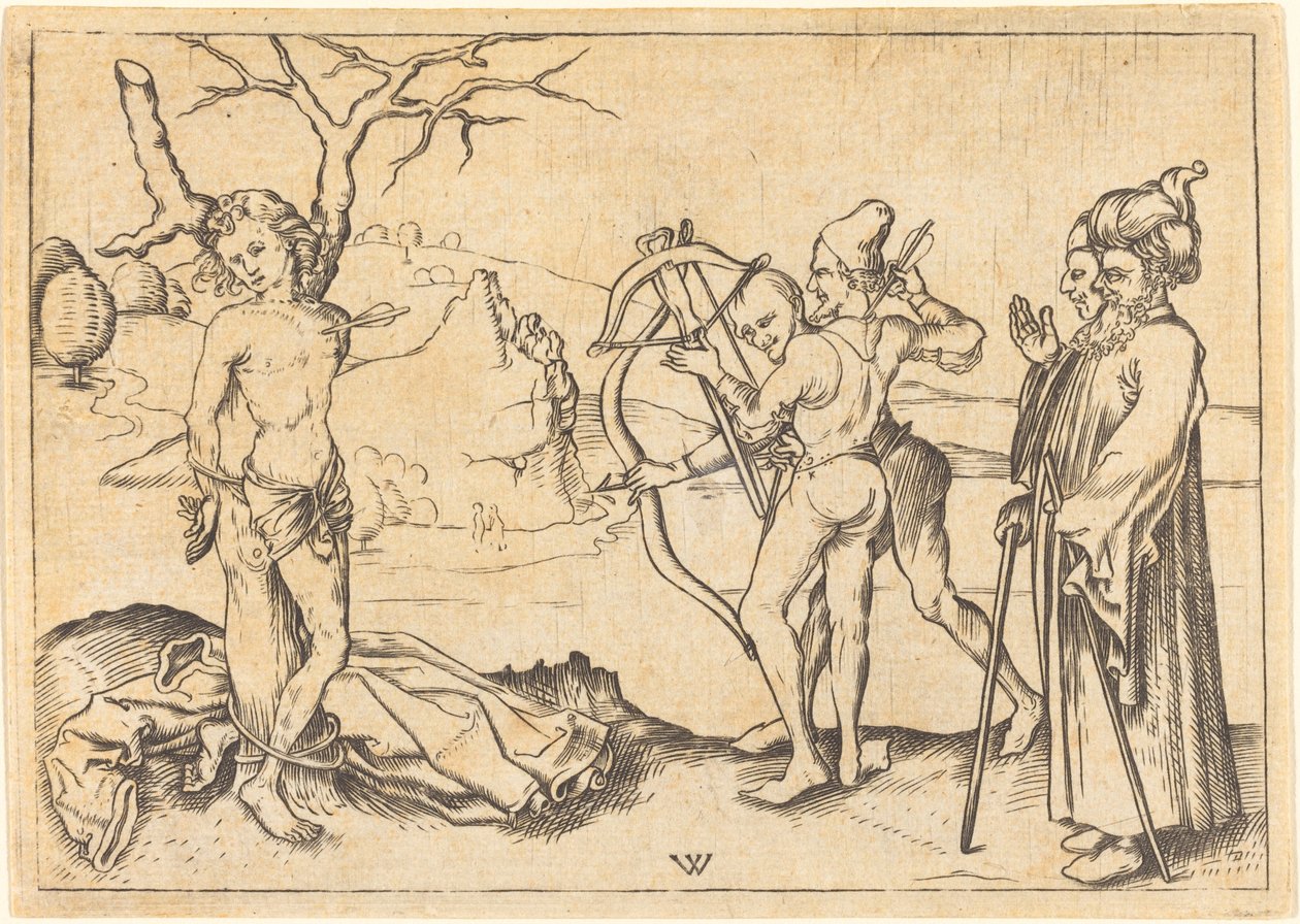 Męczeństwo św. Sebastiana autorstwa after Wenzel von Olmutz
