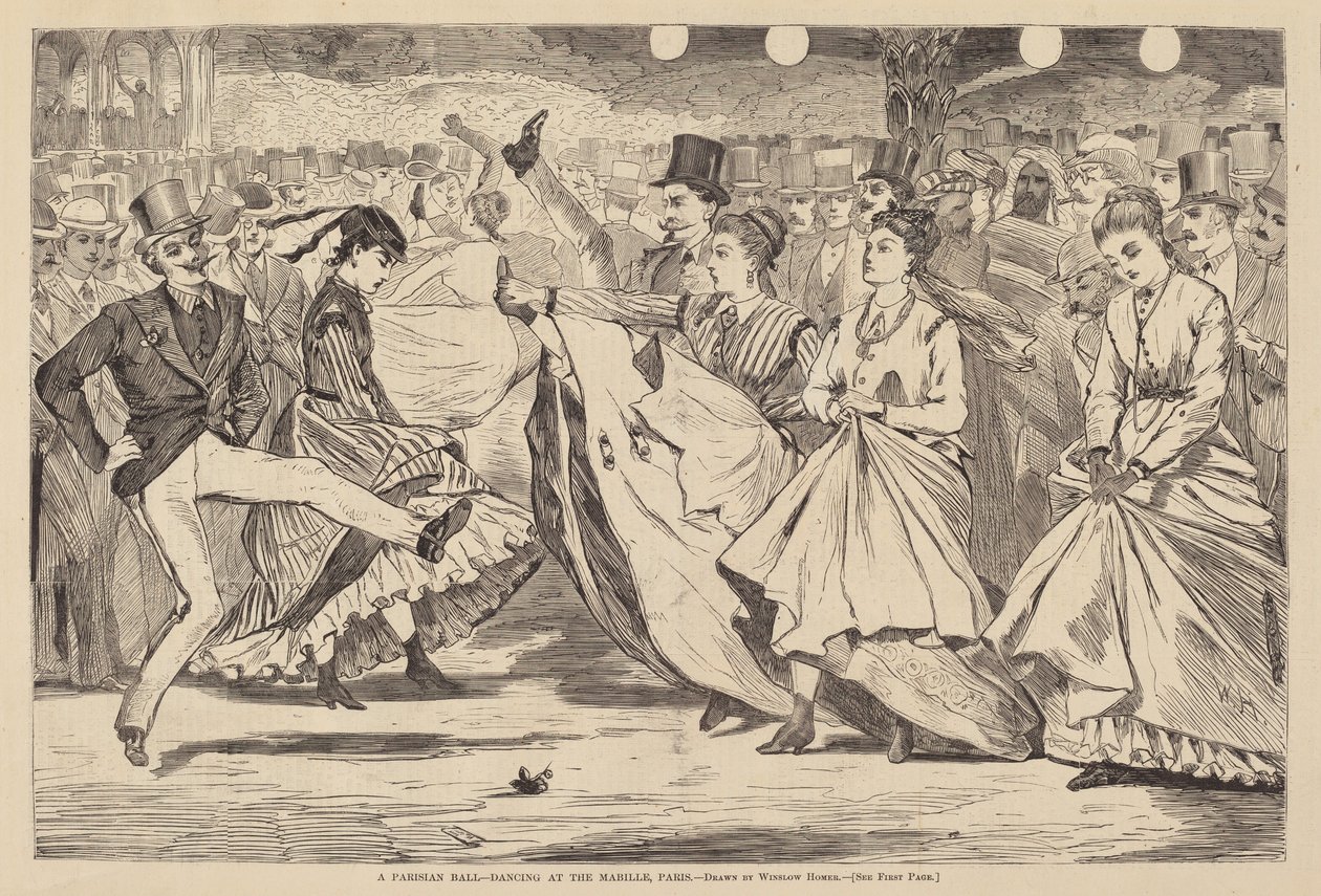 Bal paryski - Taniec w Mabille, Paryż autorstwa after Winslow Homer