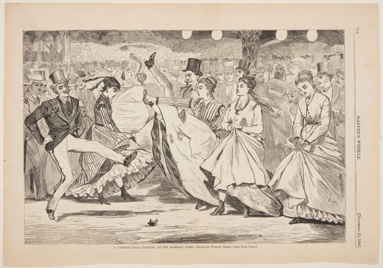 Bal paryski – Taniec w Mabille, Paryż autorstwa after Winslow Homer