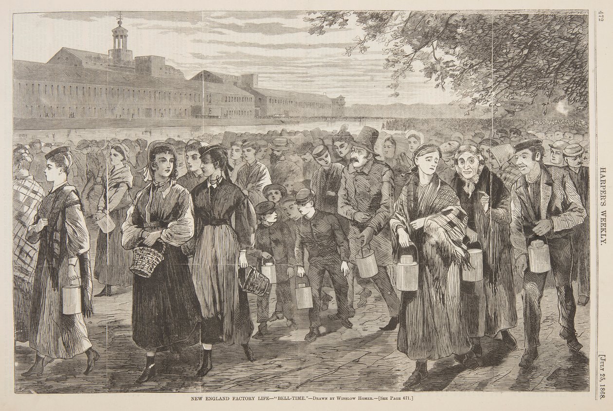 New England Factory Life – „Czas dzwonów” autorstwa after Winslow Homer