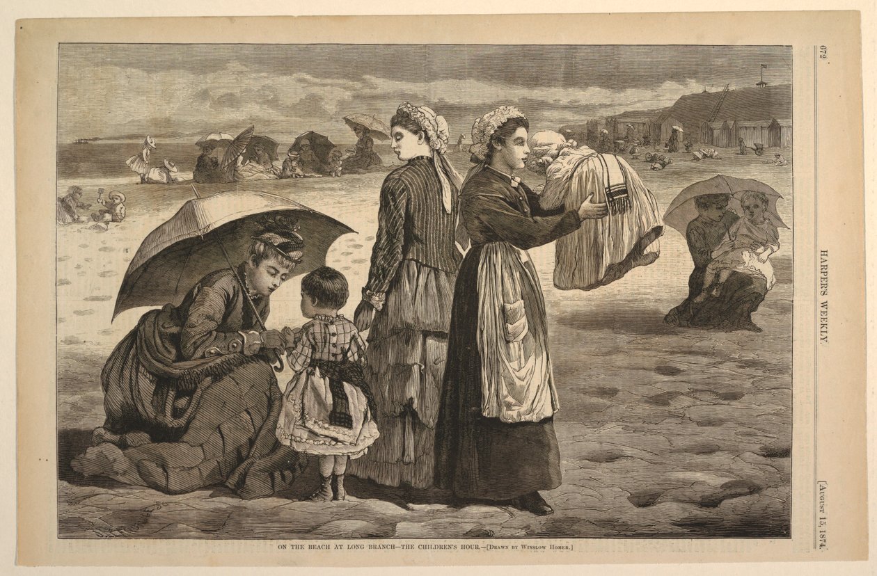Na plaży w Long Branch – godzina dla dzieci autorstwa after Winslow Homer