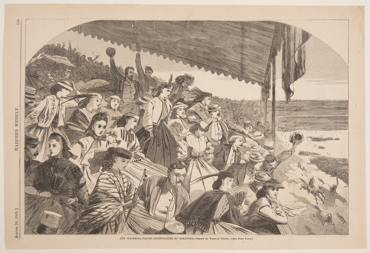 Nasze wodopoje – wyścigi konne w Saratoga autorstwa after Winslow Homer