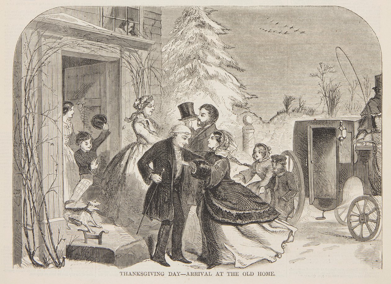 Święto Dziękczynienia – Przyjazd do Starego Domu autorstwa after Winslow Homer