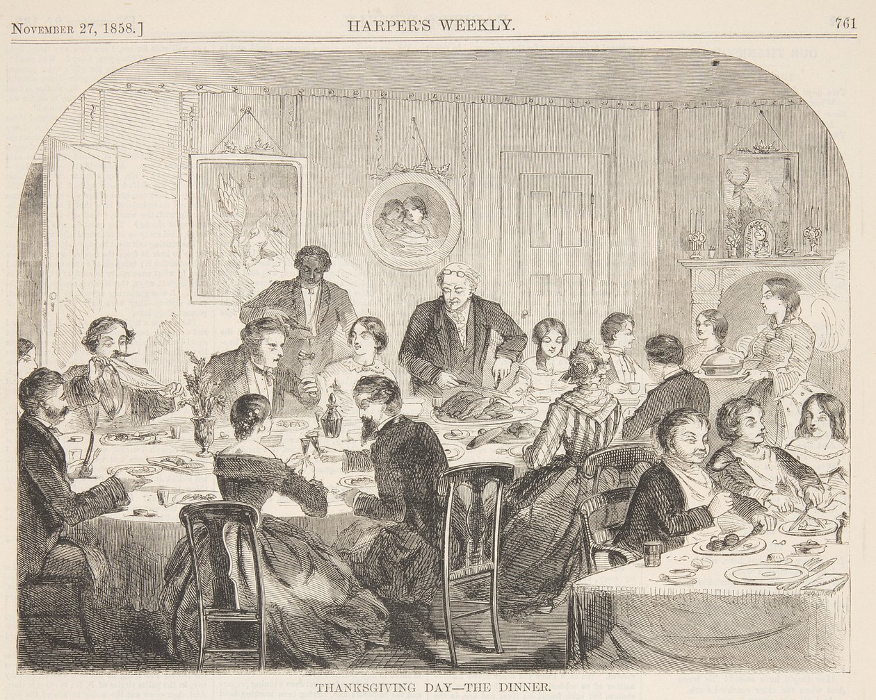 Święto Dziękczynienia – Kolacja autorstwa after Winslow Homer