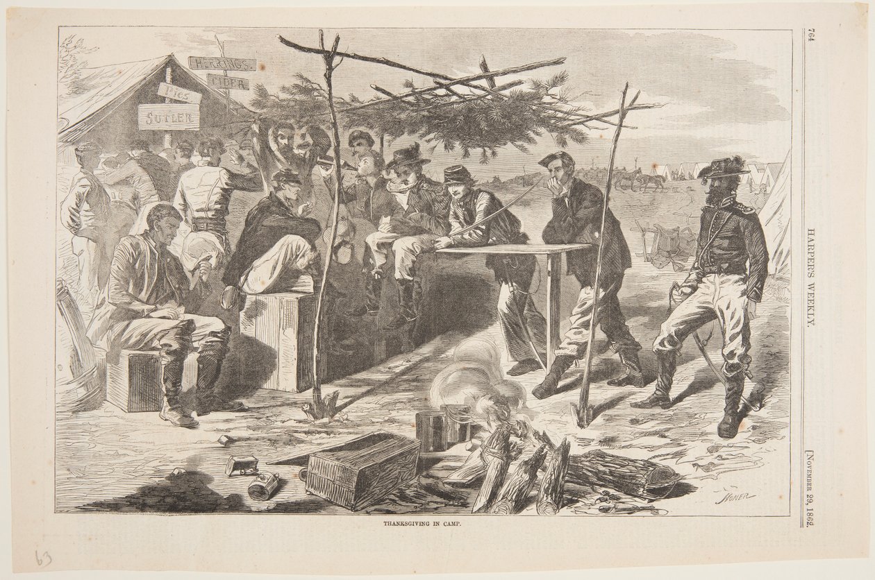 Święto Dziękczynienia w obozie autorstwa after Winslow Homer