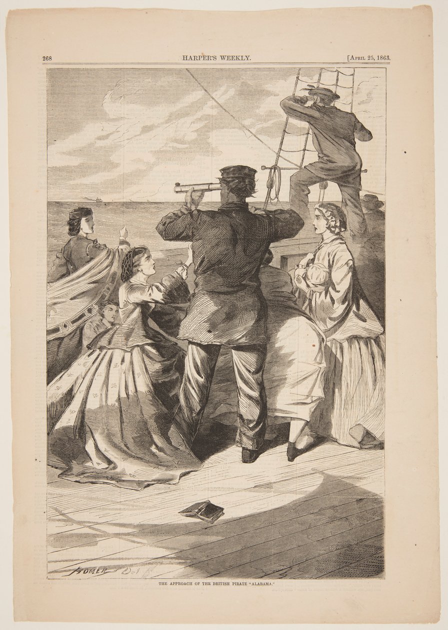 Podejście brytyjskiego pirata „Alabama” autorstwa after Winslow Homer