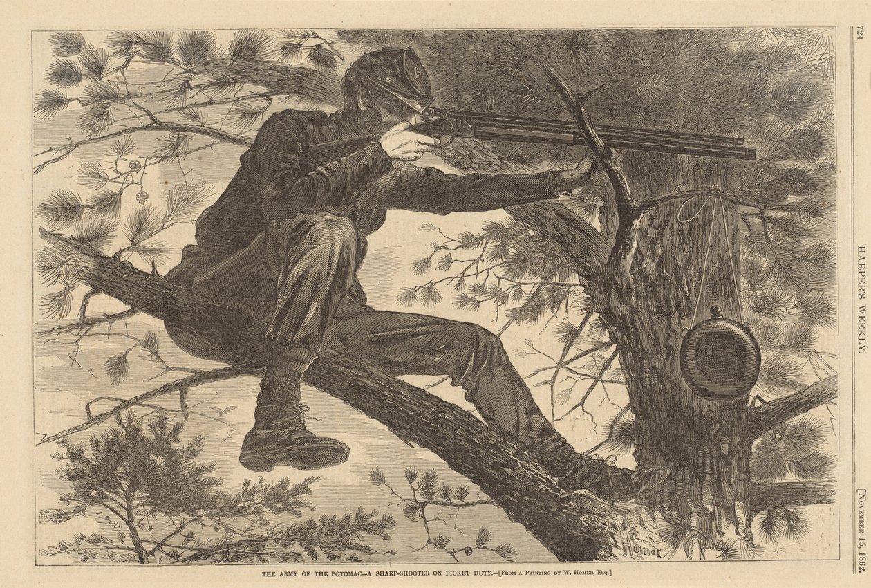 Armia Potomaku — strzelec wyborowy na pikiecie autorstwa after Winslow Homer