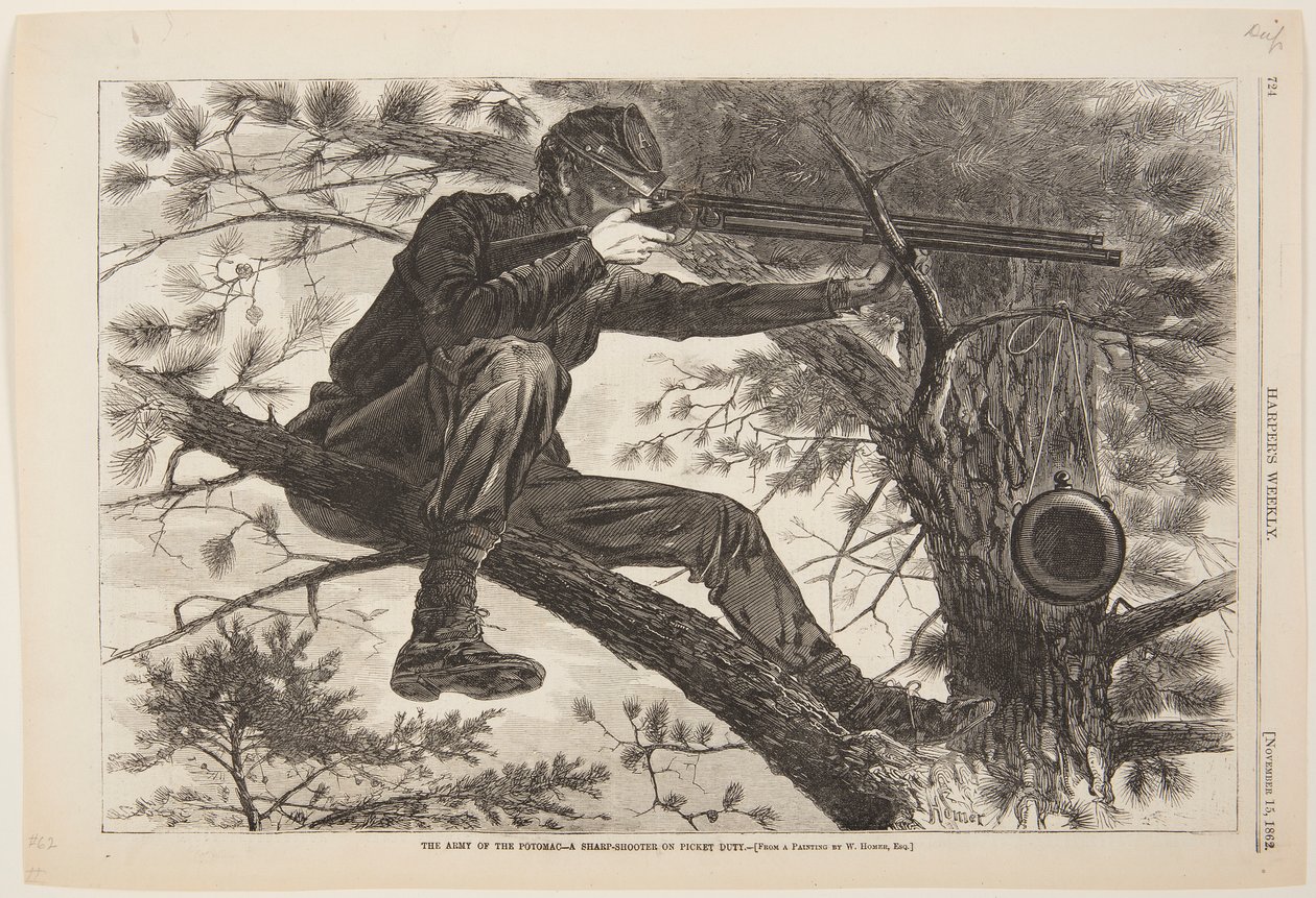 Armia Potomaku – strzelec wyborowy na pikiecie autorstwa after Winslow Homer