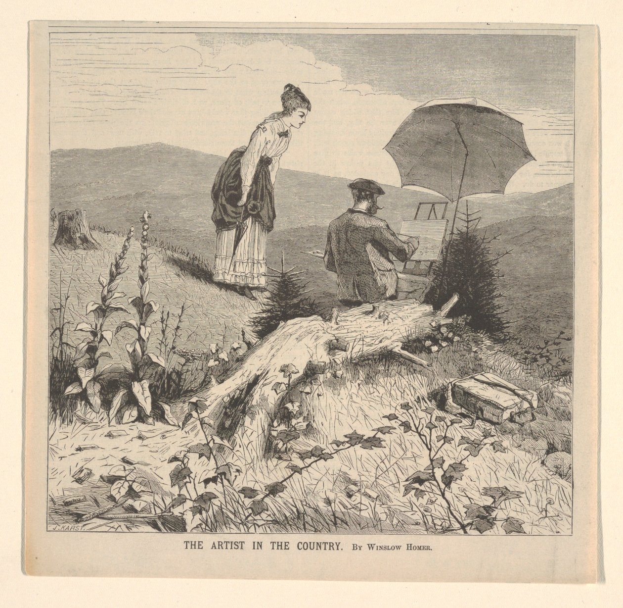 Artysta na wsi, z „Journal of Literature, Science and Art” Appletona, 19 czerwca 1869, okładka autorstwa after Winslow Homer