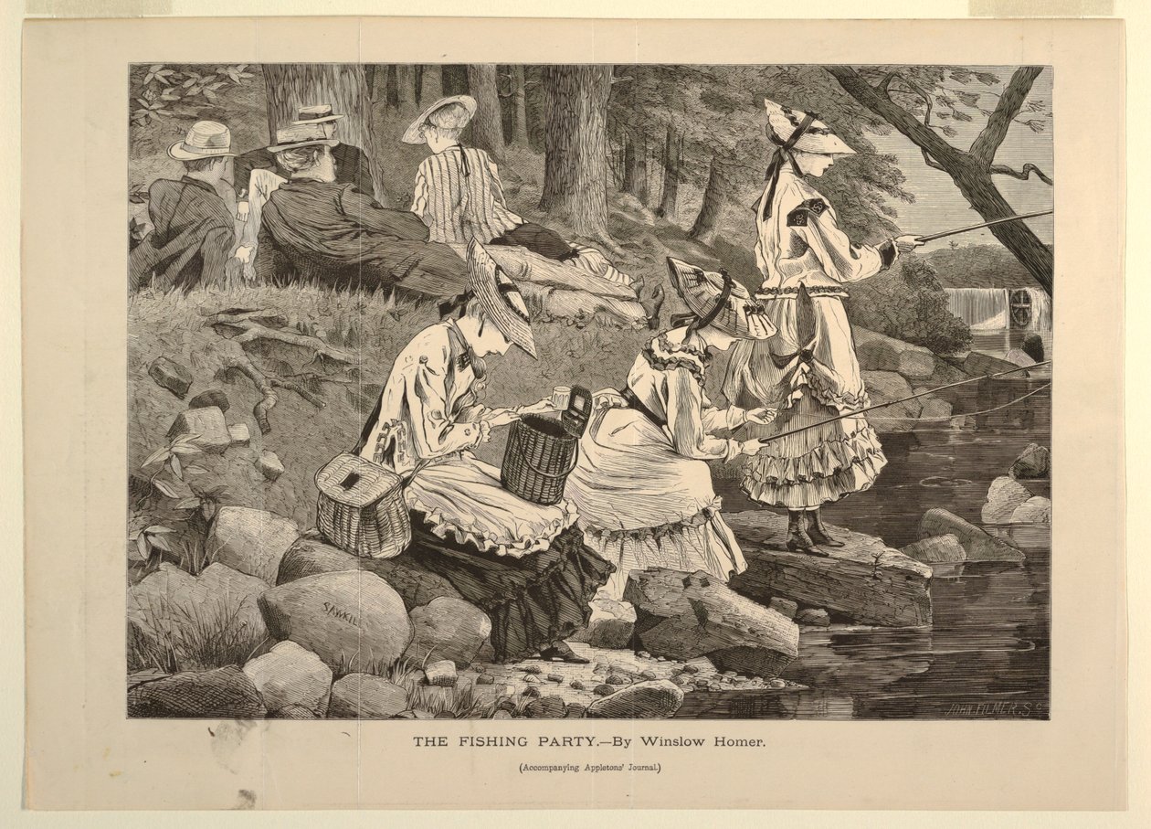 The Fishing Party, z „Journal of Literature, Science and Art” Appletona, 2 października 1869, dodatek autorstwa after Winslow Homer
