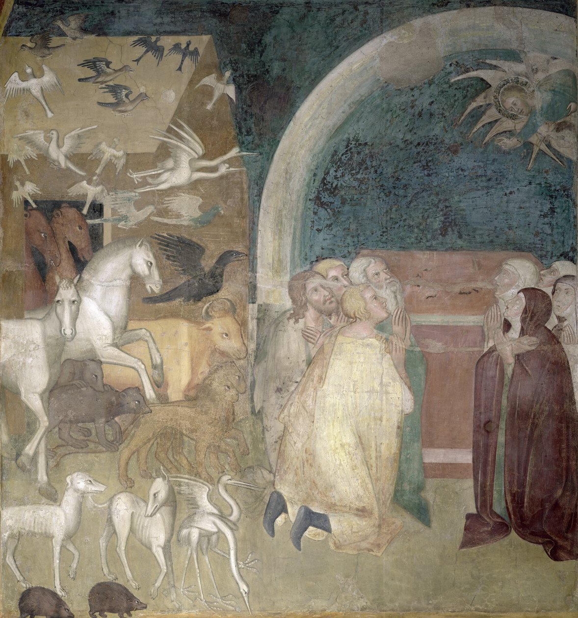 Wyjście z arki, 1356-67 autorstwa also Manfredi de Battilori Bartolo di Fredi
