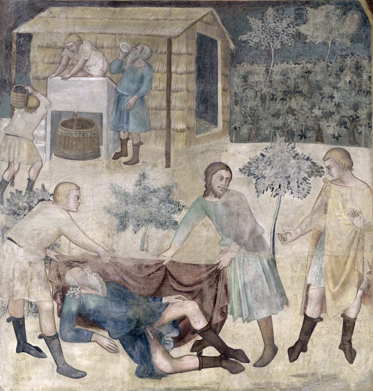 Pijaństwo Noego, 1356-67 autorstwa also Manfredi de Battilori Bartolo di Fredi